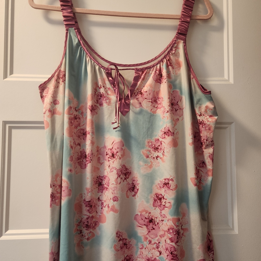 Floral Satin Sleeveless Top